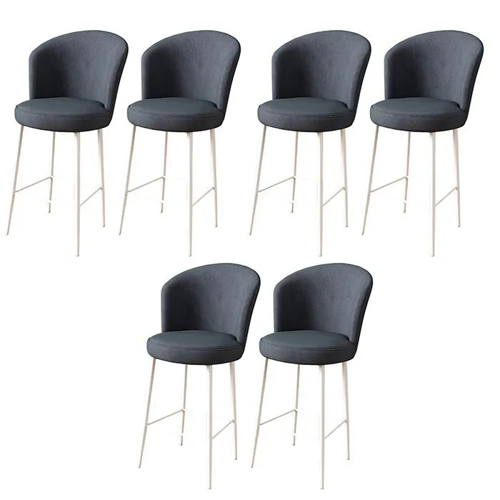 Set 6 barskih stolica Fora Anthracite White
