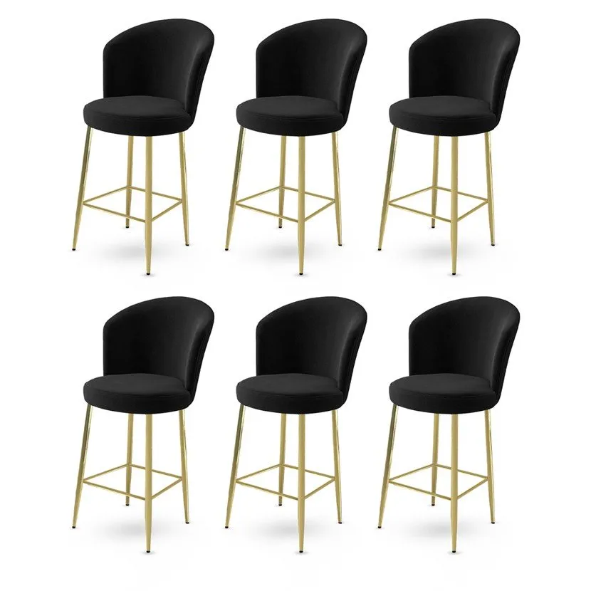 Set 6 barskih stolica Fora Black Gold