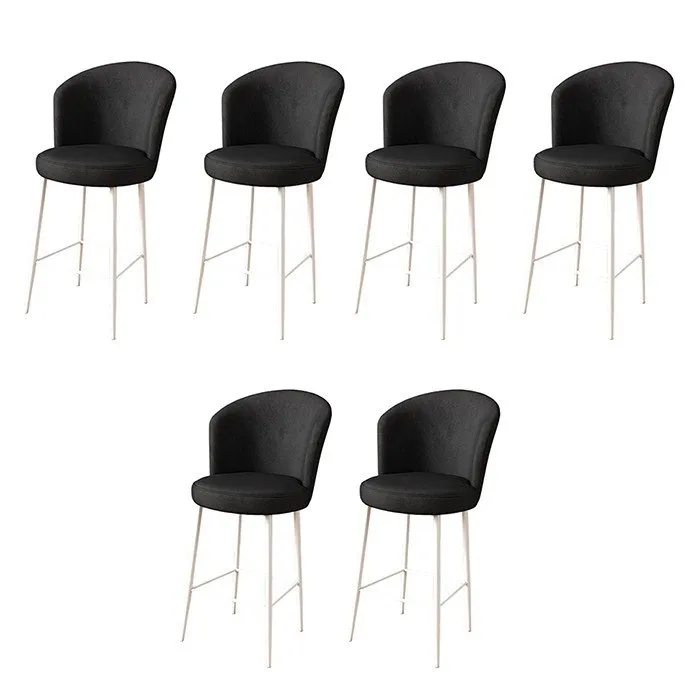 Set 6 barskih stolica Fora Black White