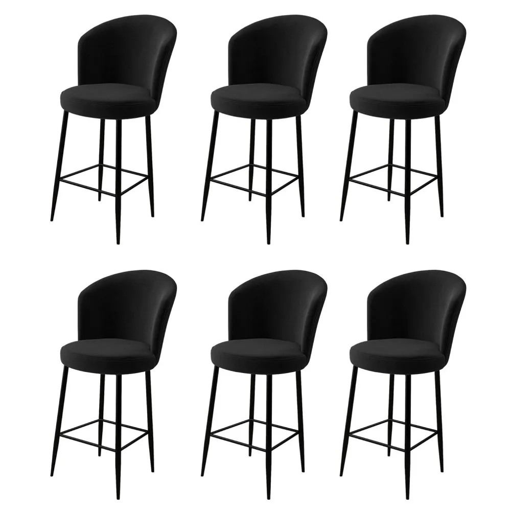 Set 6 barskih stolica Fora Black