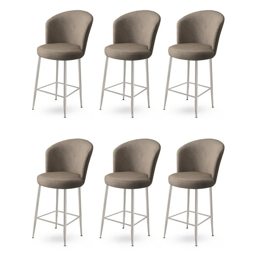 Set 6 barskih stolica Fora Cappuccino Chrome