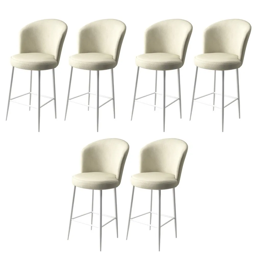 Set 6 barskih stolica Fora Cream White