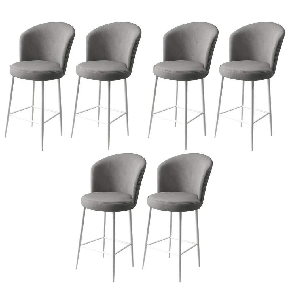 Set 6 barskih stolica Fora Grey White