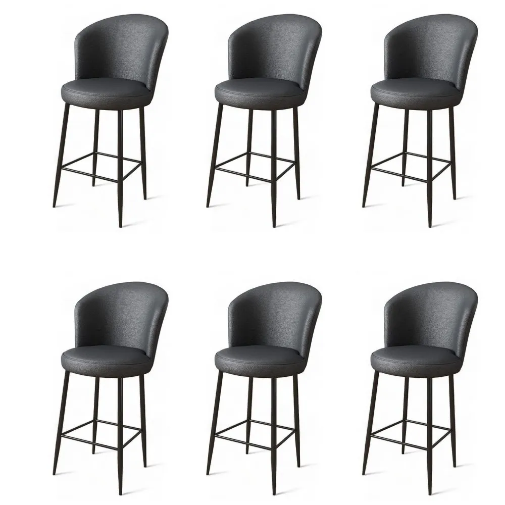 Set 6 barskih stolica Uras Anthracite Black