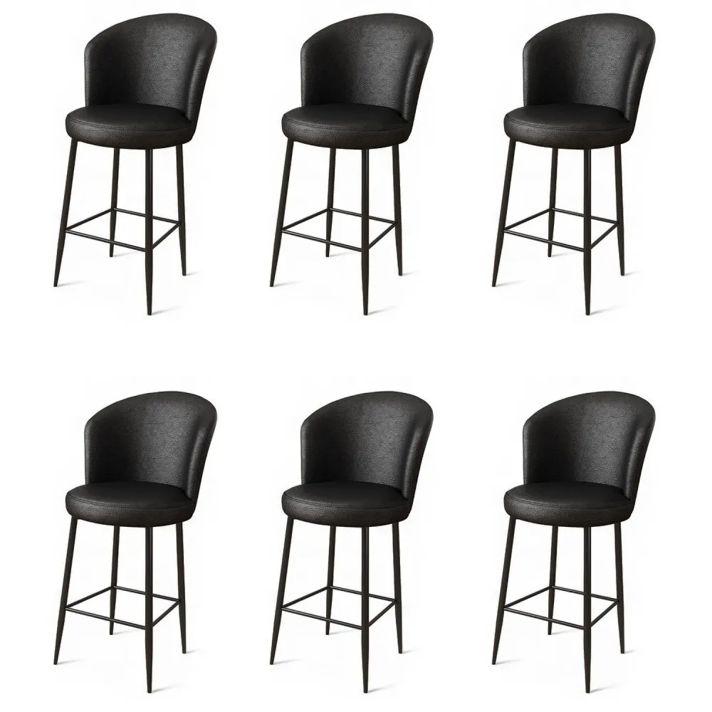 Set 6 barskih stolica Uras Black