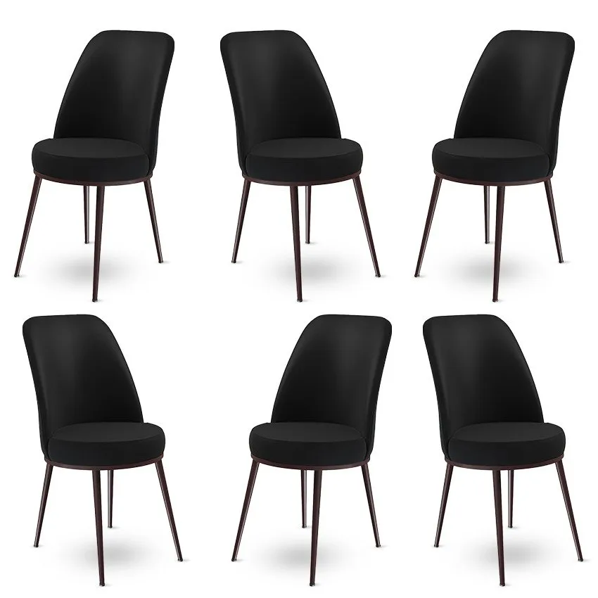 Set 6 stolica Dexa Black Brown
