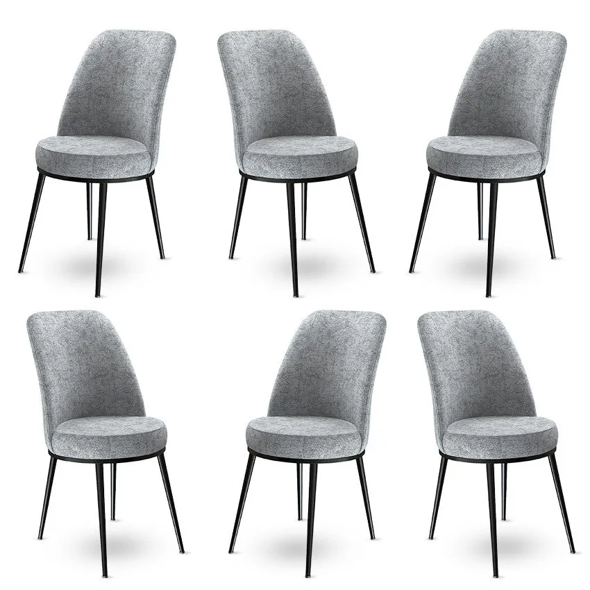 Set 6 stolica Dexa Grey Black