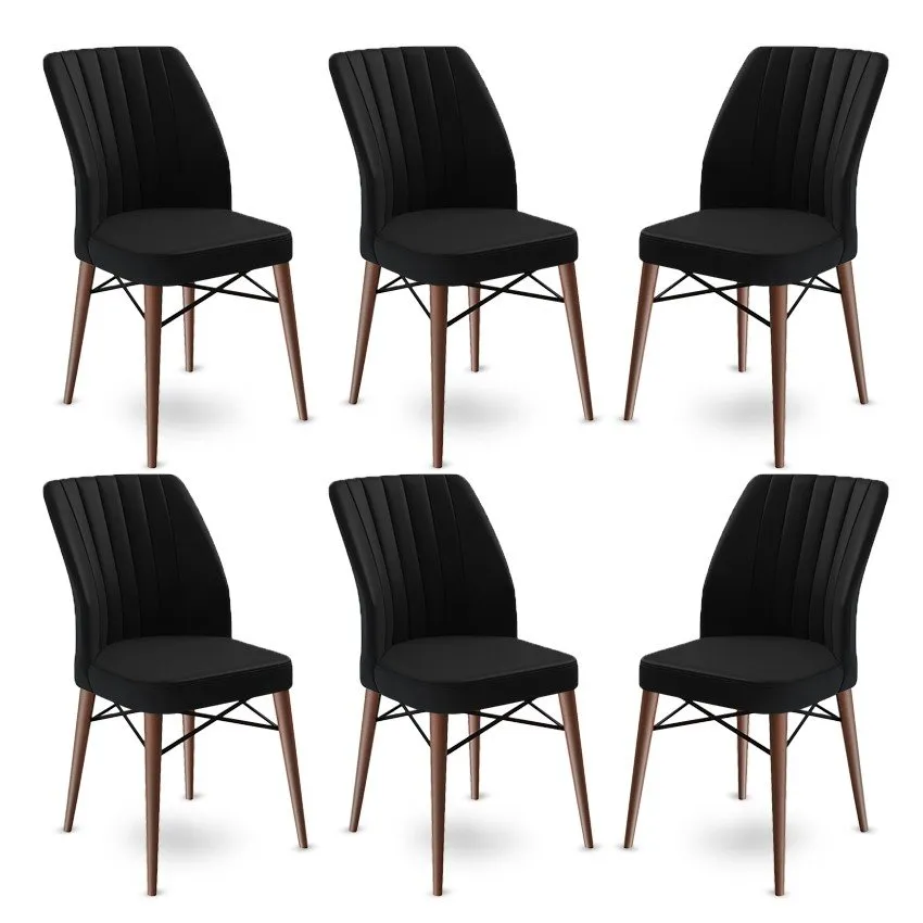 Set 6 stolica Flex Black Brown