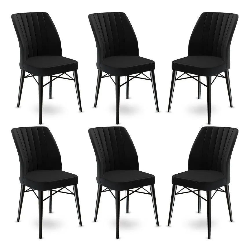 Set 6 stolica Flex Black