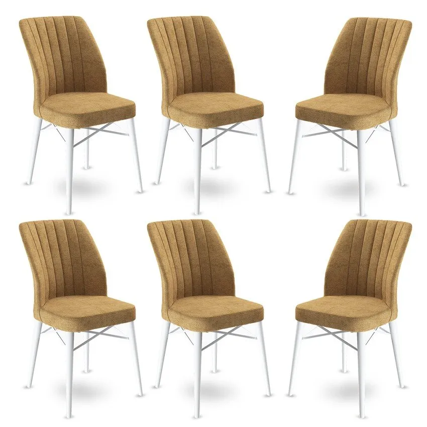 Set 6 stolica Flex Cappuccino White