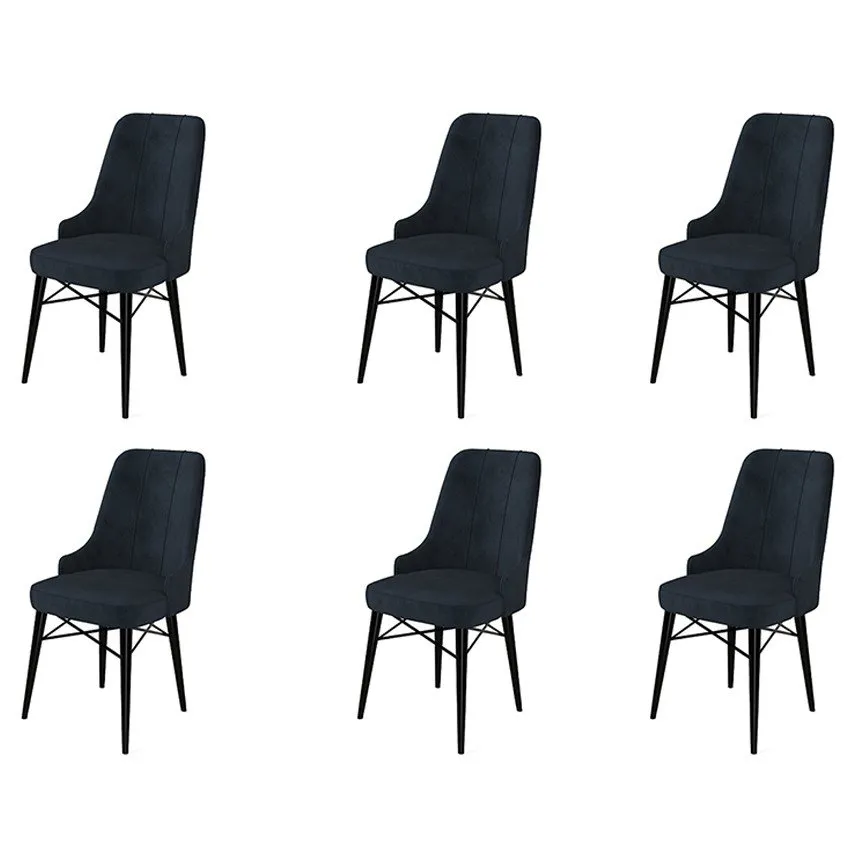 Set 6 stolica Pare Anthracite Black