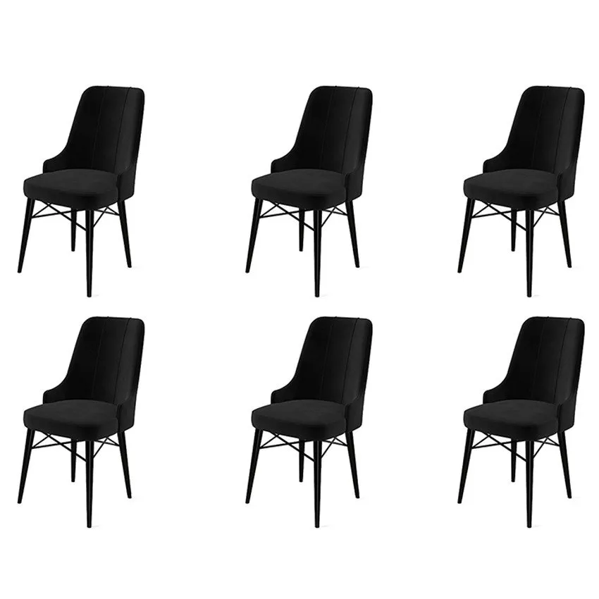 Set 6 stolica Pare Black