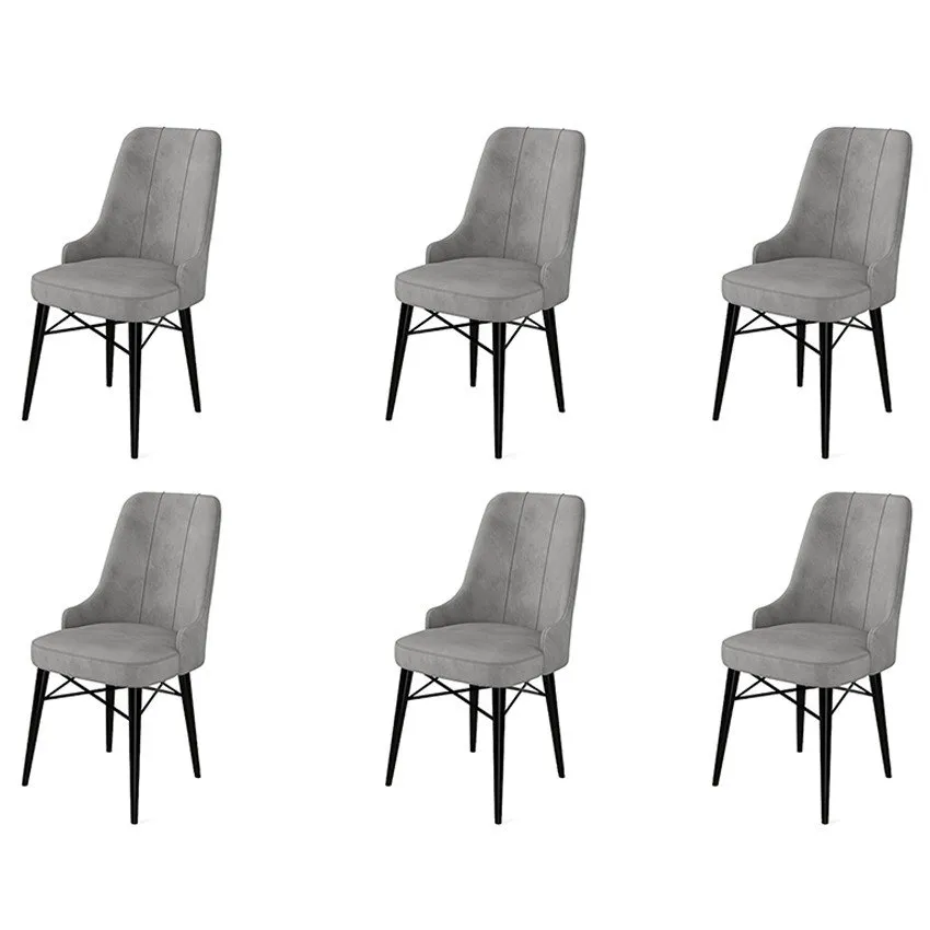 Set 6 stolica Pare Grey Black