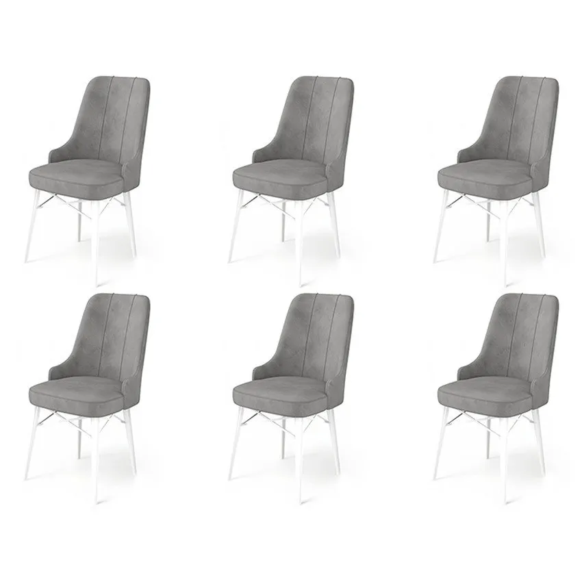 Set 6 stolica Pare Grey White
