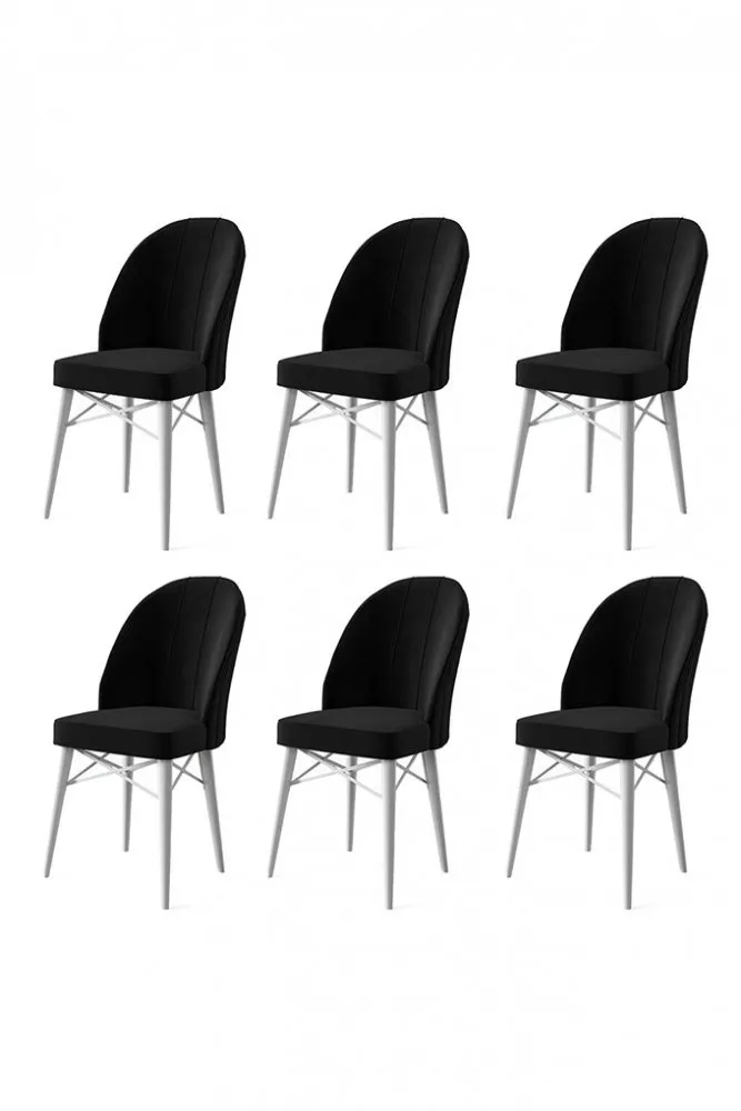 Set 6 stolica Ritim Black White