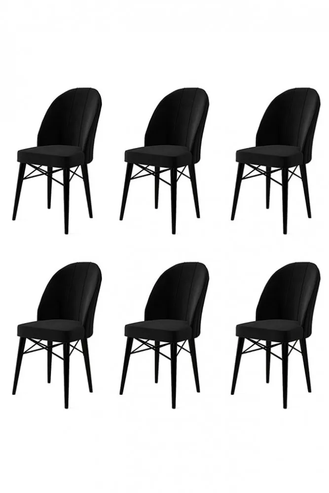 Set 6 stolica Ritim Black
