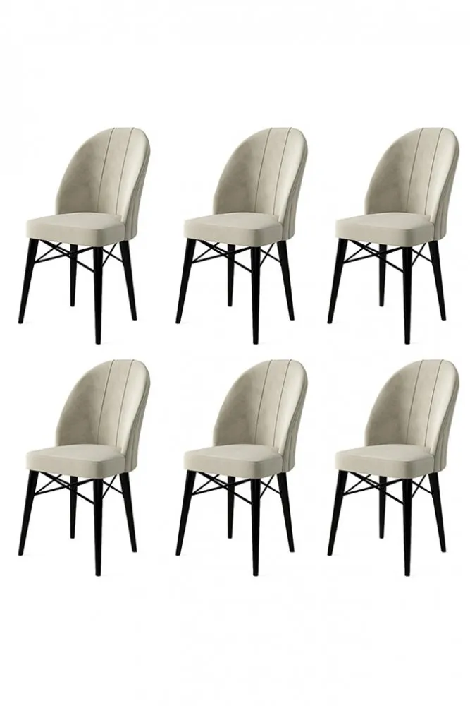 Set 6 stolica Ritim Cream Black