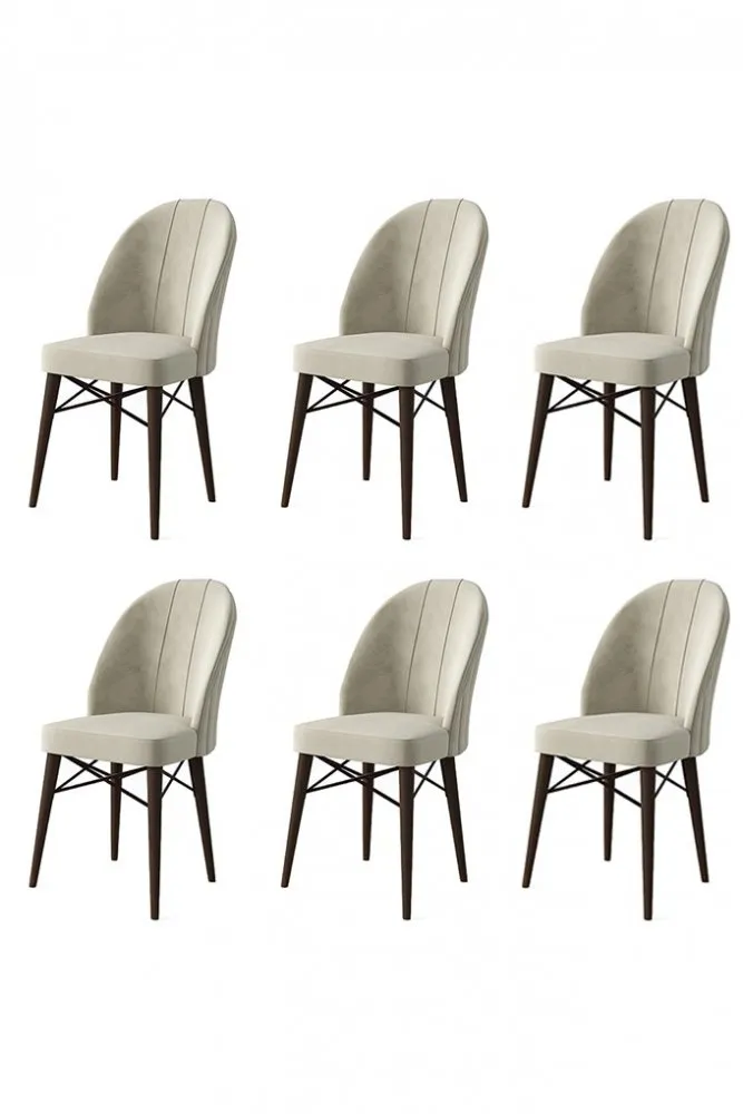 Set 6 stolica Ritim Cream Brown