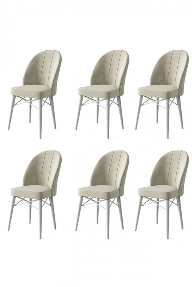 Set 6 stolica Ritim Cream White