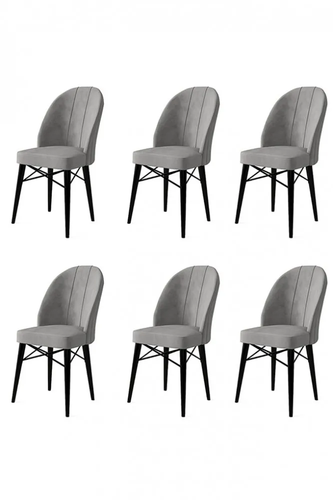 Set 6 stolica Ritim Grey Black