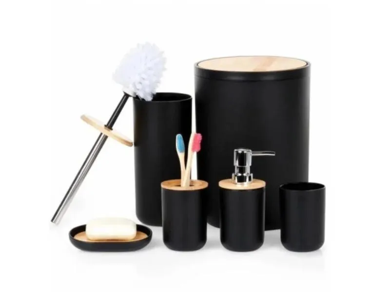 Set od 6 kupatilskih dodataka - Crni