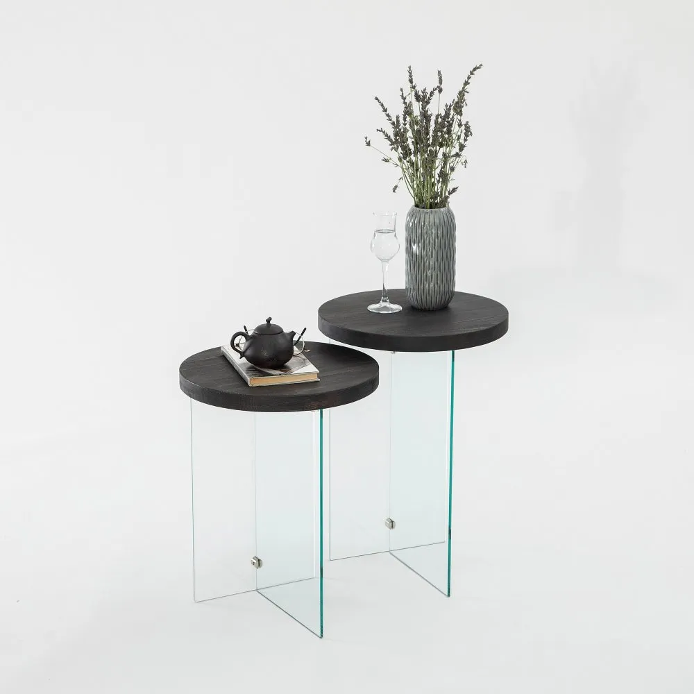 Set stolova Serenity 2 Anthracite Transparent