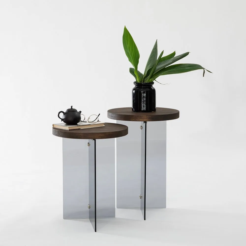 Set stolova Serenity 2 Walnut Dark Grey