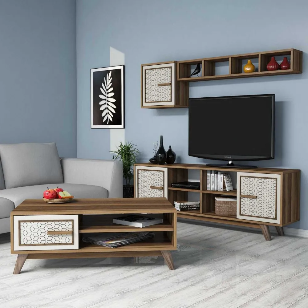 Set za dnevnu sobu Ayla Walnut Cream