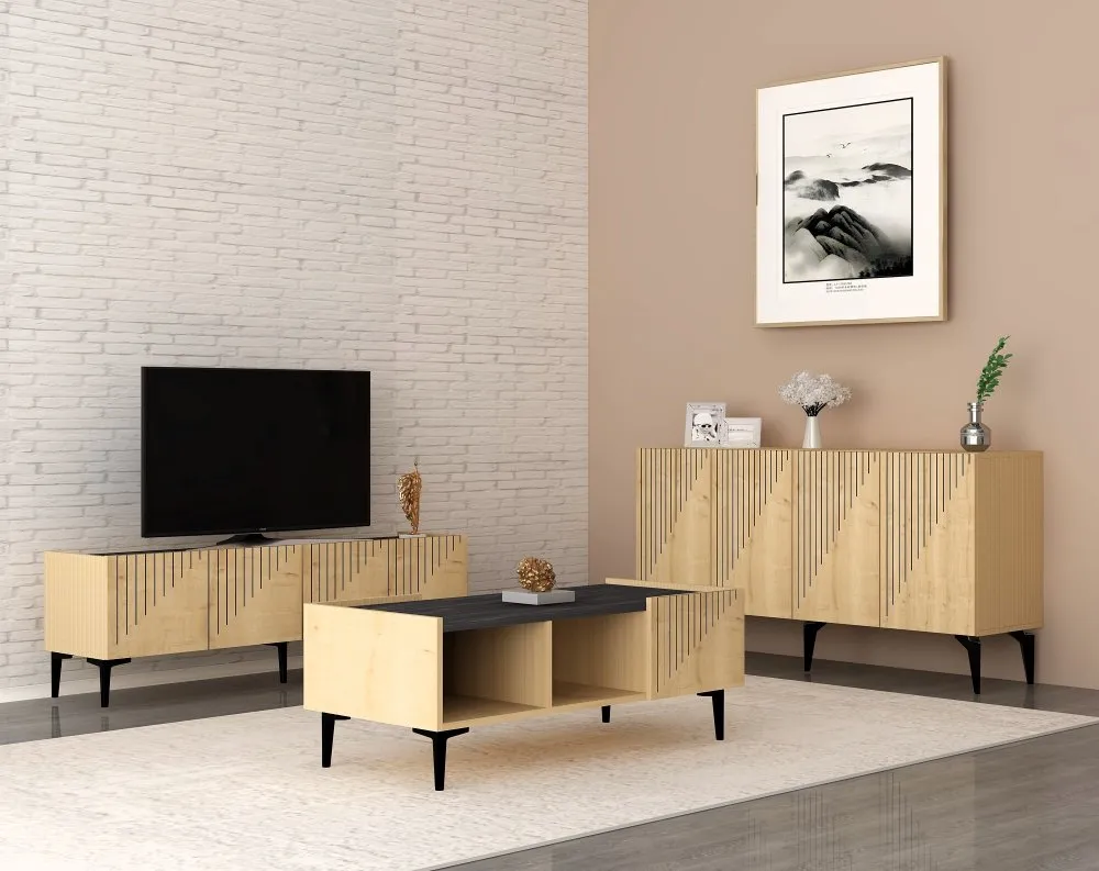 Set za dnevnu sobu Draw Sapphire Oak Black
