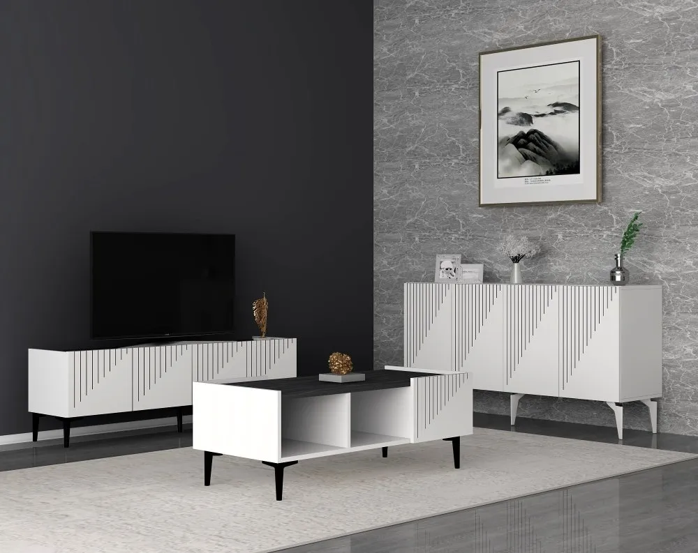 Set za dnevnu sobu Draw White Black