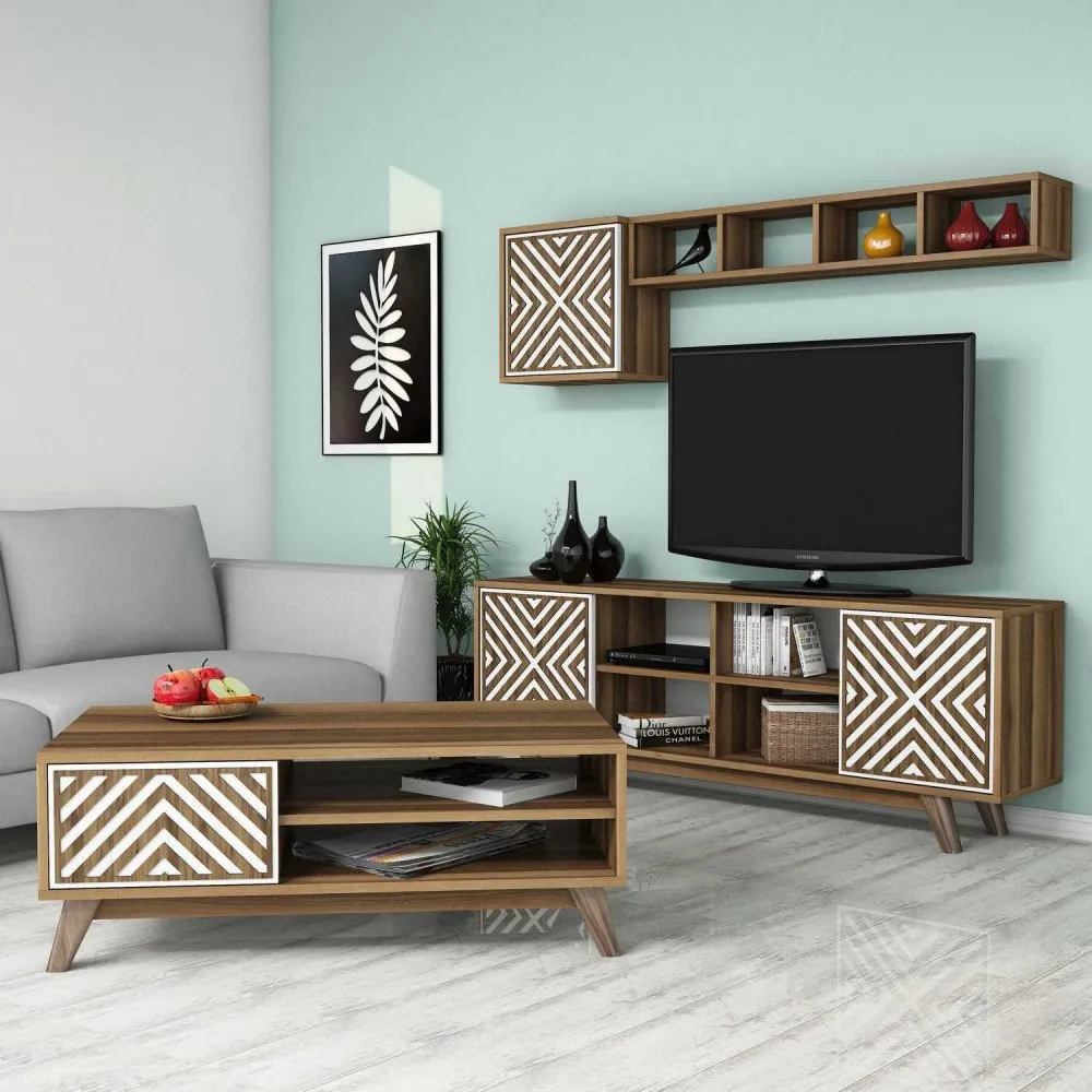 Set za dnevnu sobu Inci Walnut White