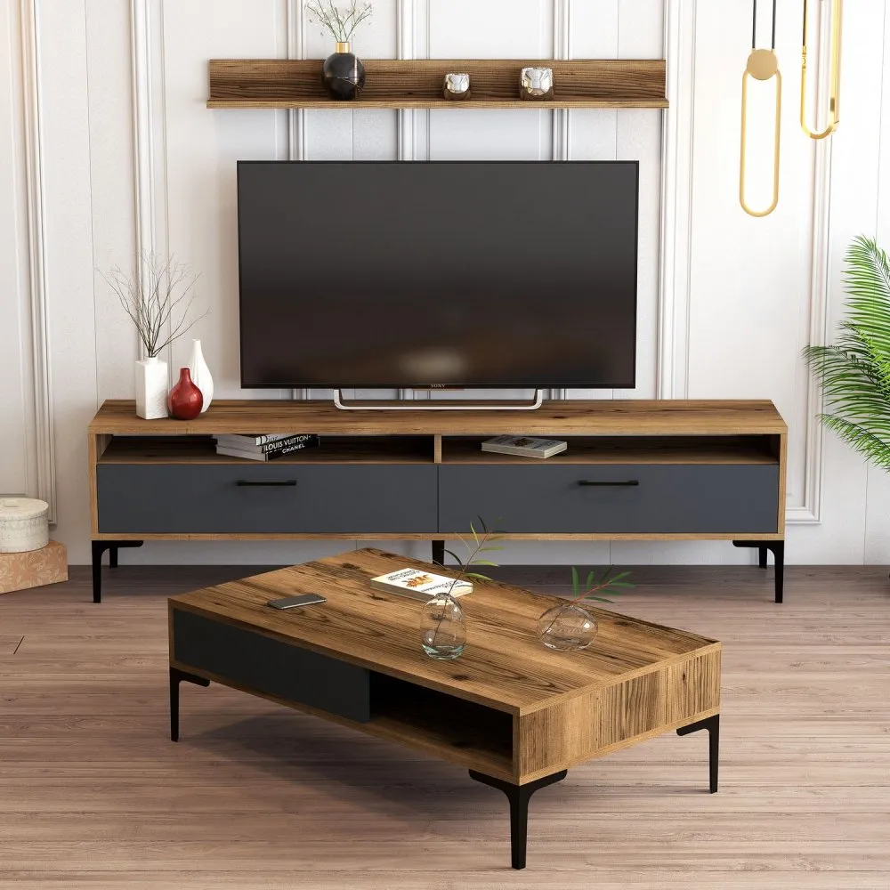 Set za dnevnu sobu Istanbul Walnut Anthracite