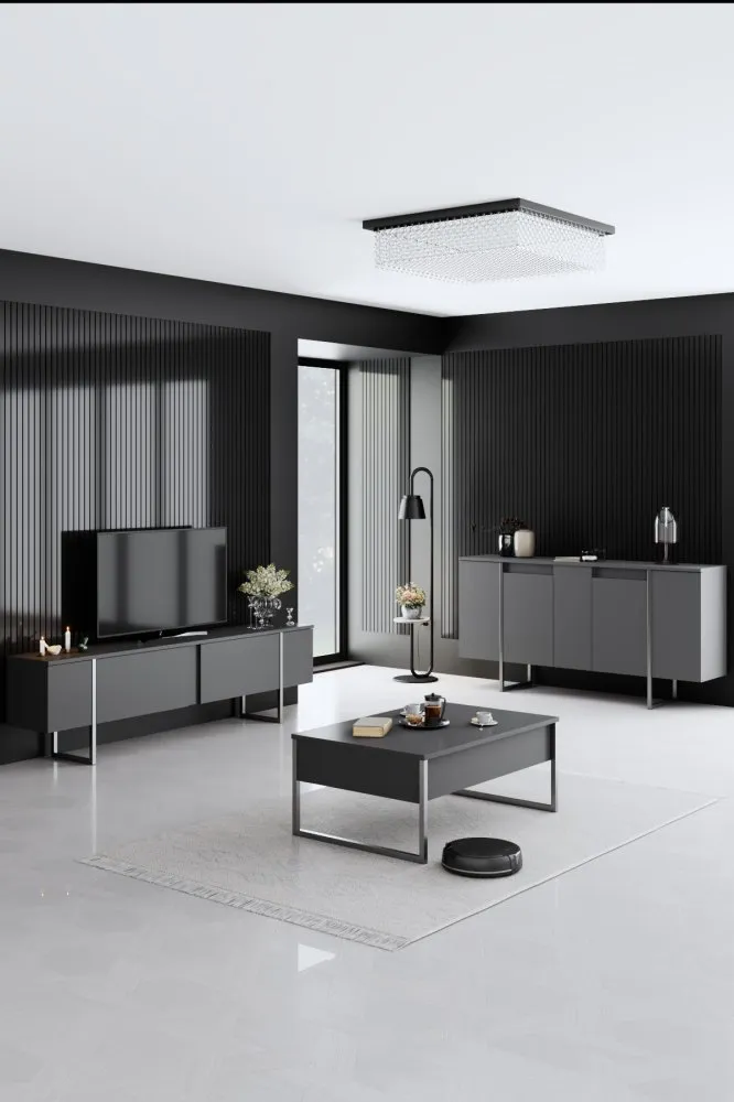 Set za dnevnu sobu Luxe Anthracite Silver