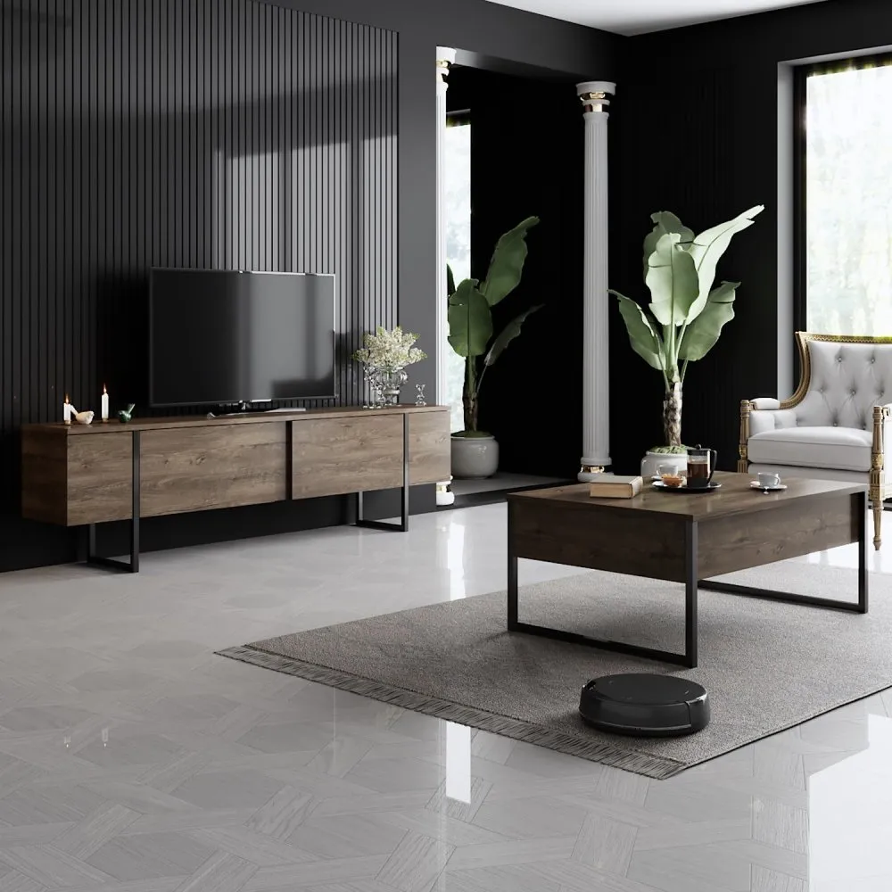 Set za dnevnu sobu Luxe Set Walnut Black