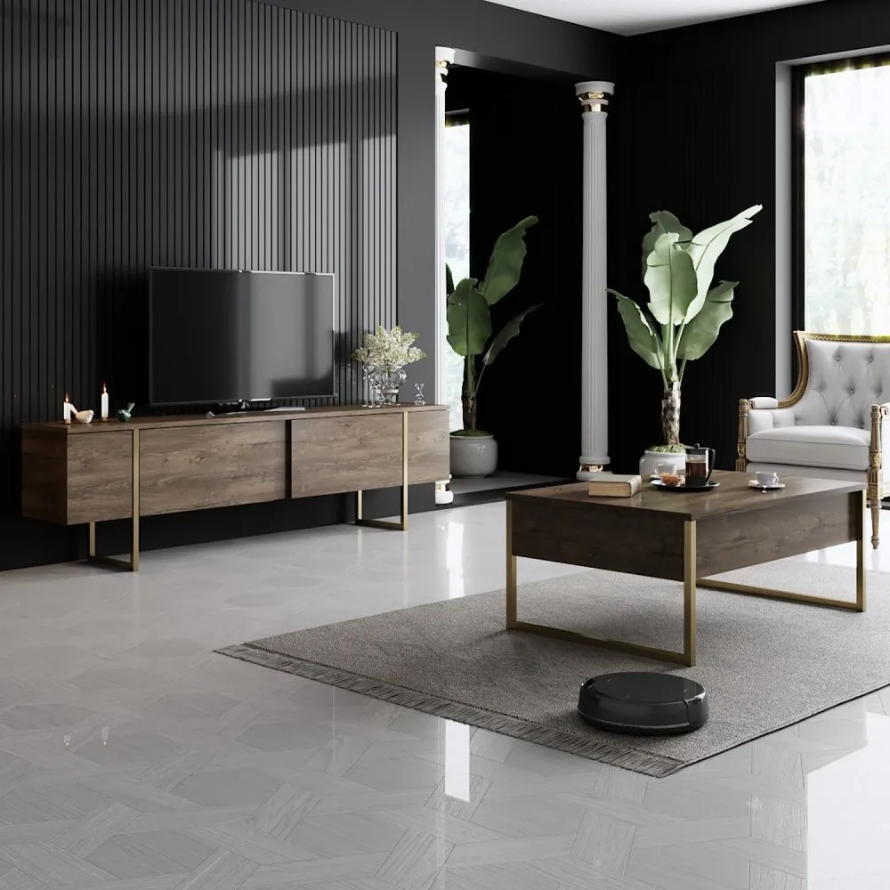 Set za dnevnu sobu Luxe Set Walnut Gold