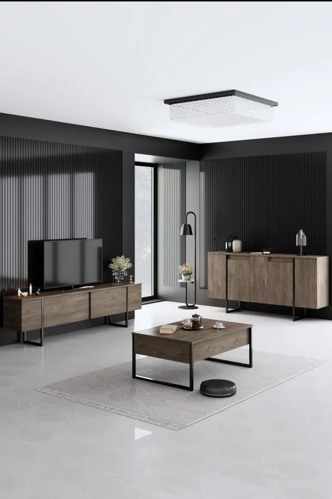 Set za dnevnu sobu Luxe Walnut Black