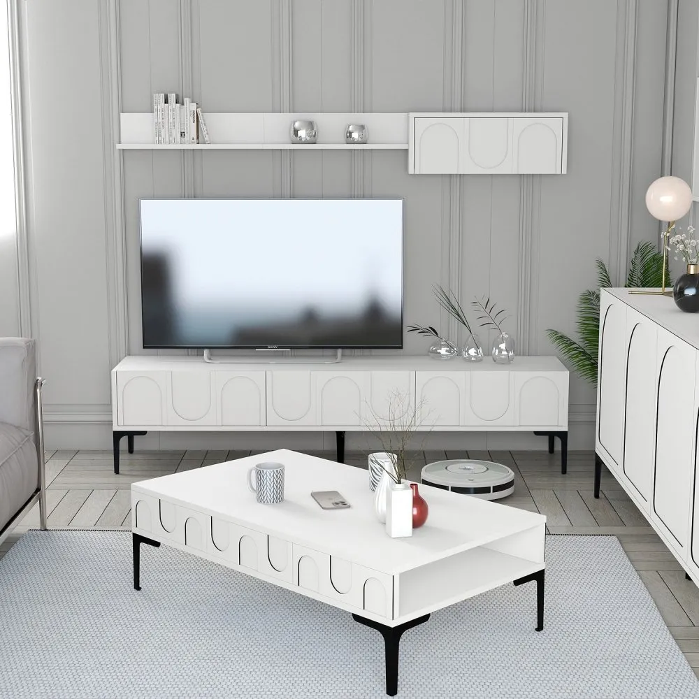 Set za dnevnu sobu Lyon 3 White Black