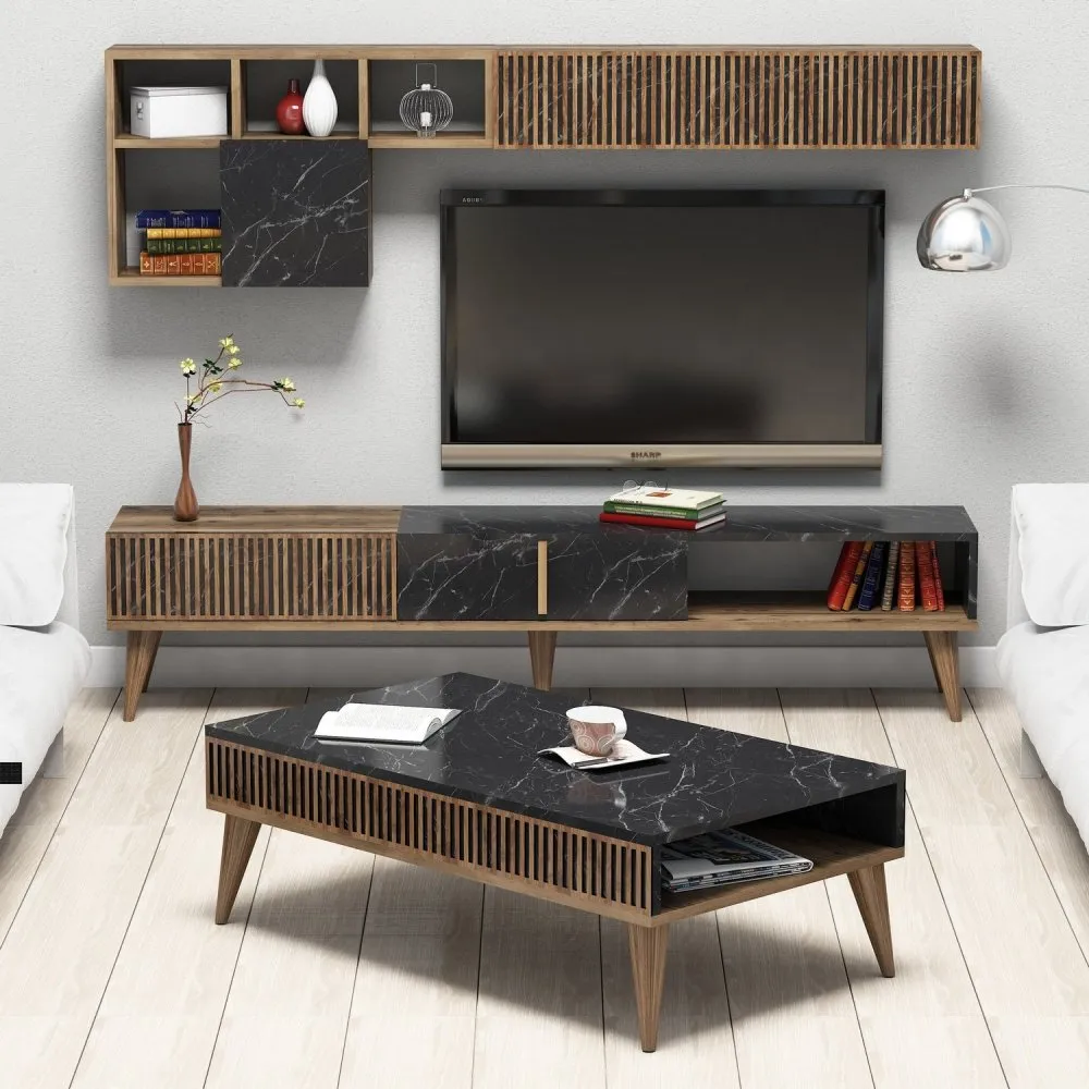 Set za dnevnu sobu Milan Walnut Black
