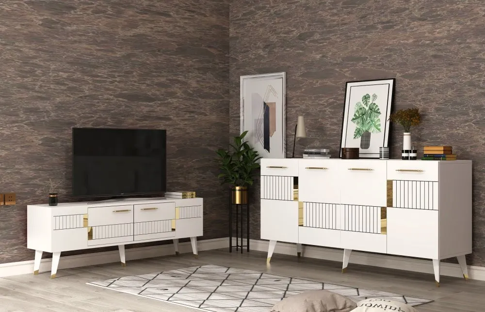 Set za dnevnu sobu Moda White Gold