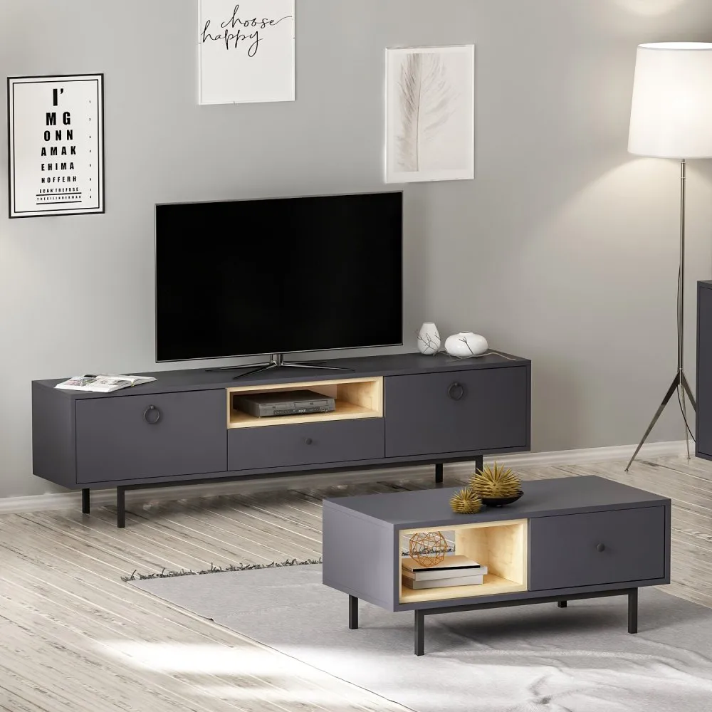 Set za dnevnu sobu Naturel Anthracite Sapphire
