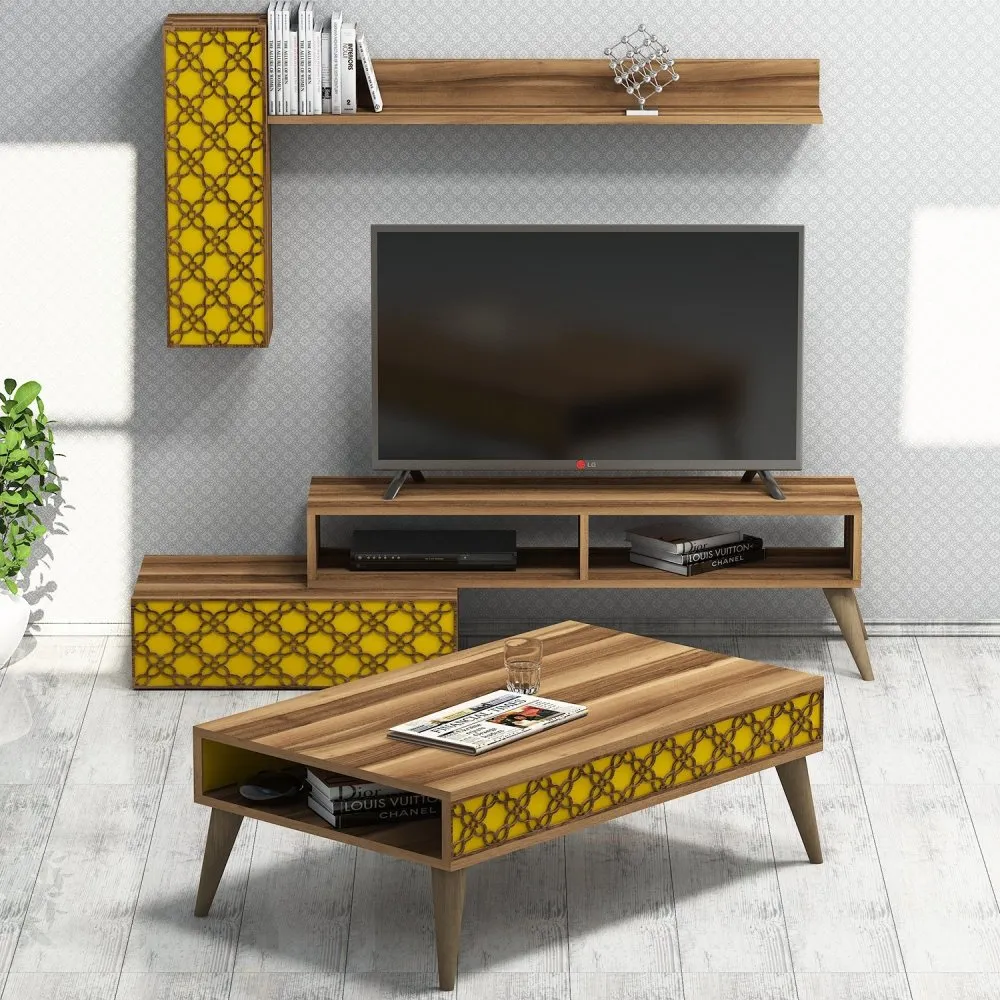 Set za dnevnu sobu Planet Walnut Yellow