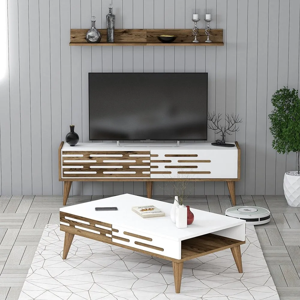 Set za dnevnu sobu Valensiya 140 Walnut White