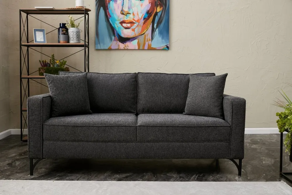 Sofa dvosed Berlin Anthracite Black