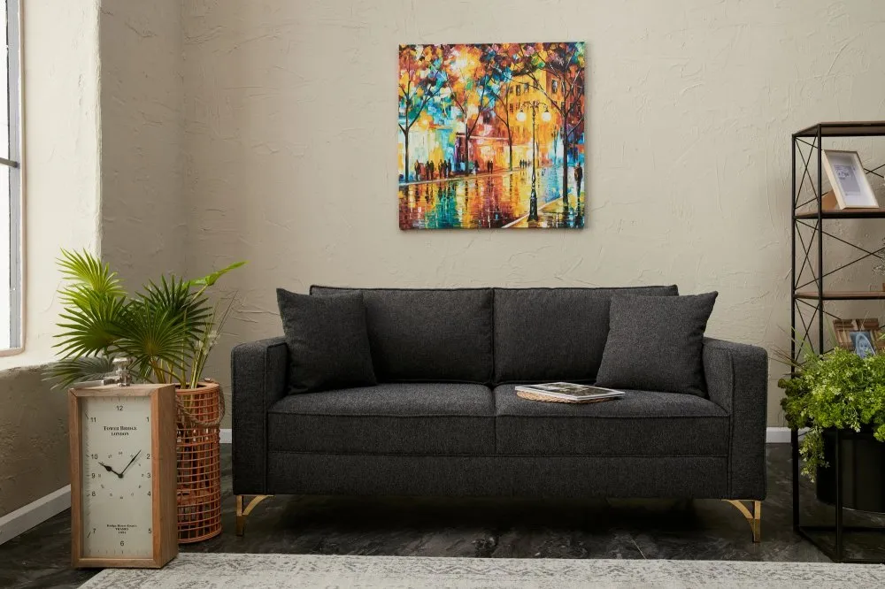 Sofa dvosed Berlin Anthracite Gold