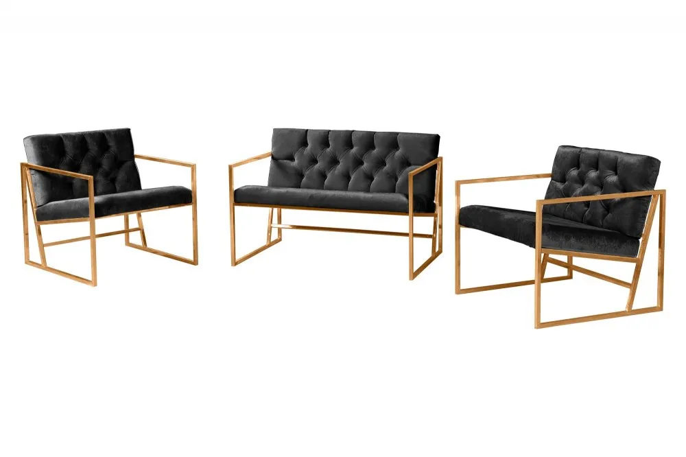 Sofa i dve fotelje Oslo Gold Fume