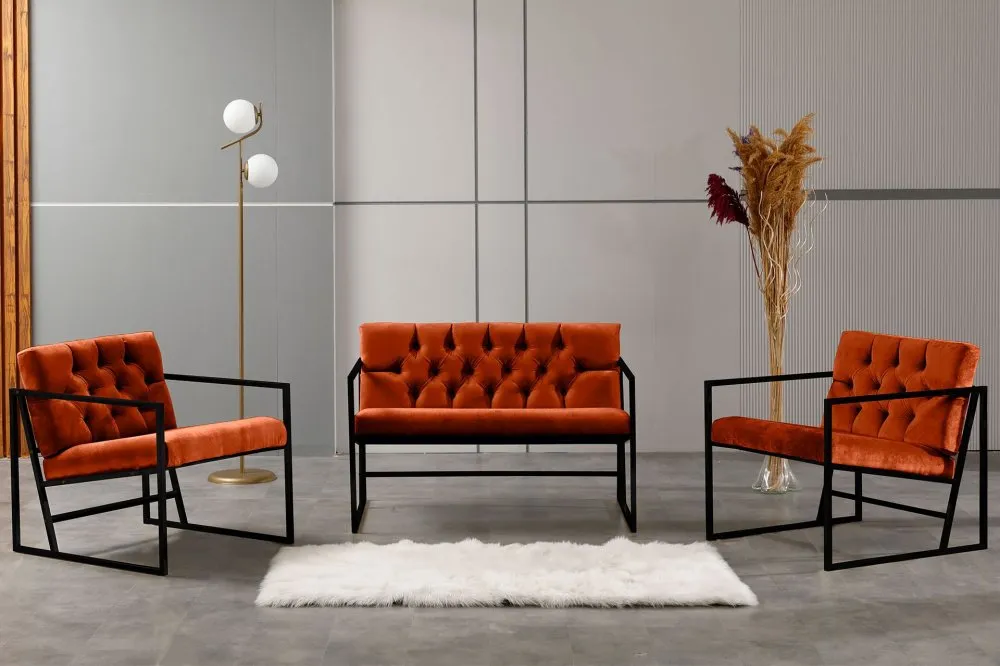 Sofa i dve fotelje Oslo Tile Red