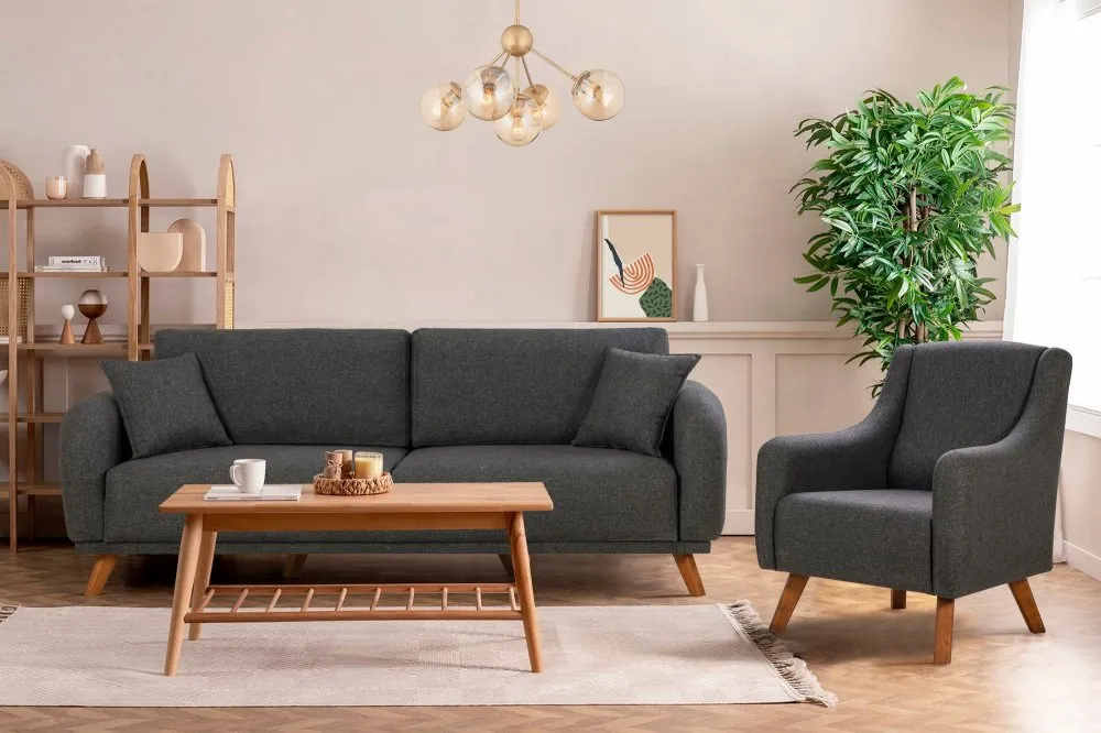 Sofa i fotelja Hera Set Anthracite