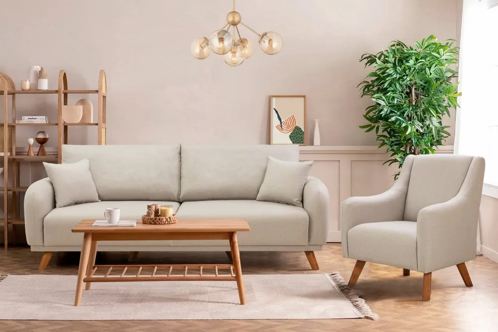 Sofa i fotelja Hera Set Cream