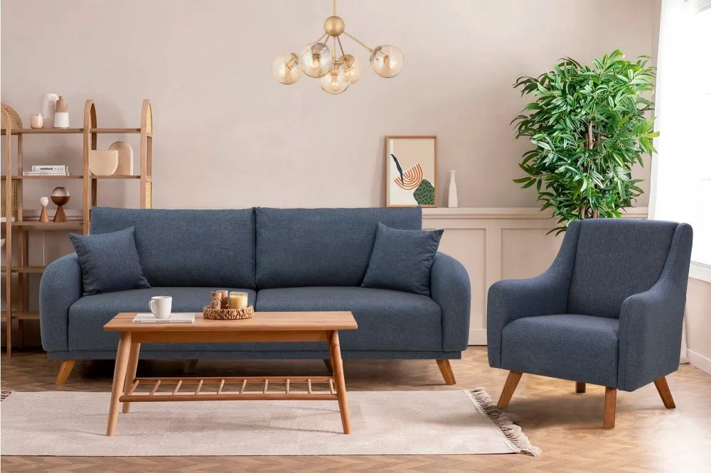 Sofa i fotelja Hera Set Dark Blue