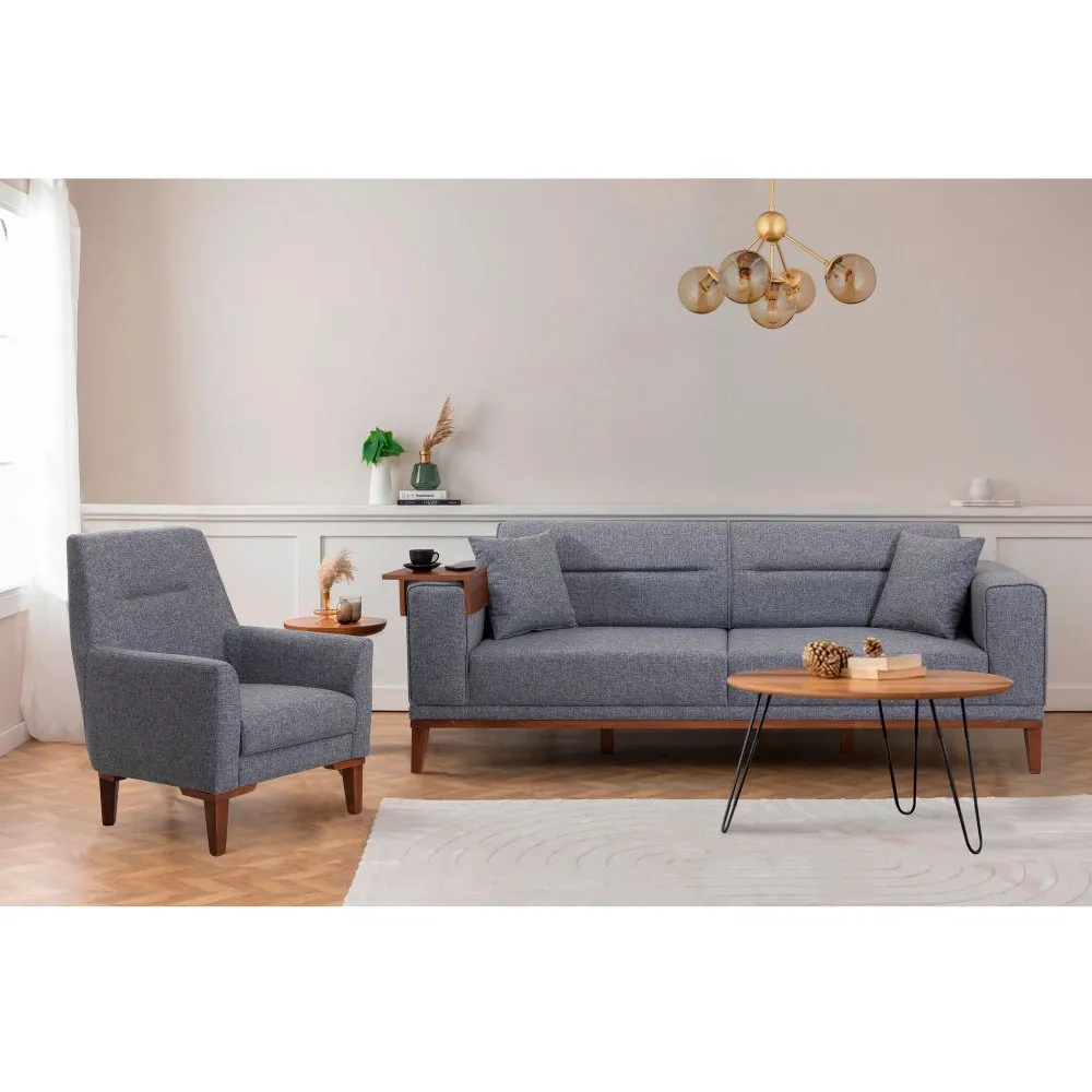 Sofa i fotelja Liones Dark Grey
